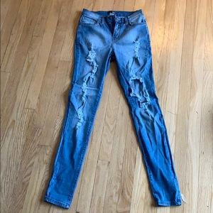 Fashion Nova Ripped Light Washed Jeans